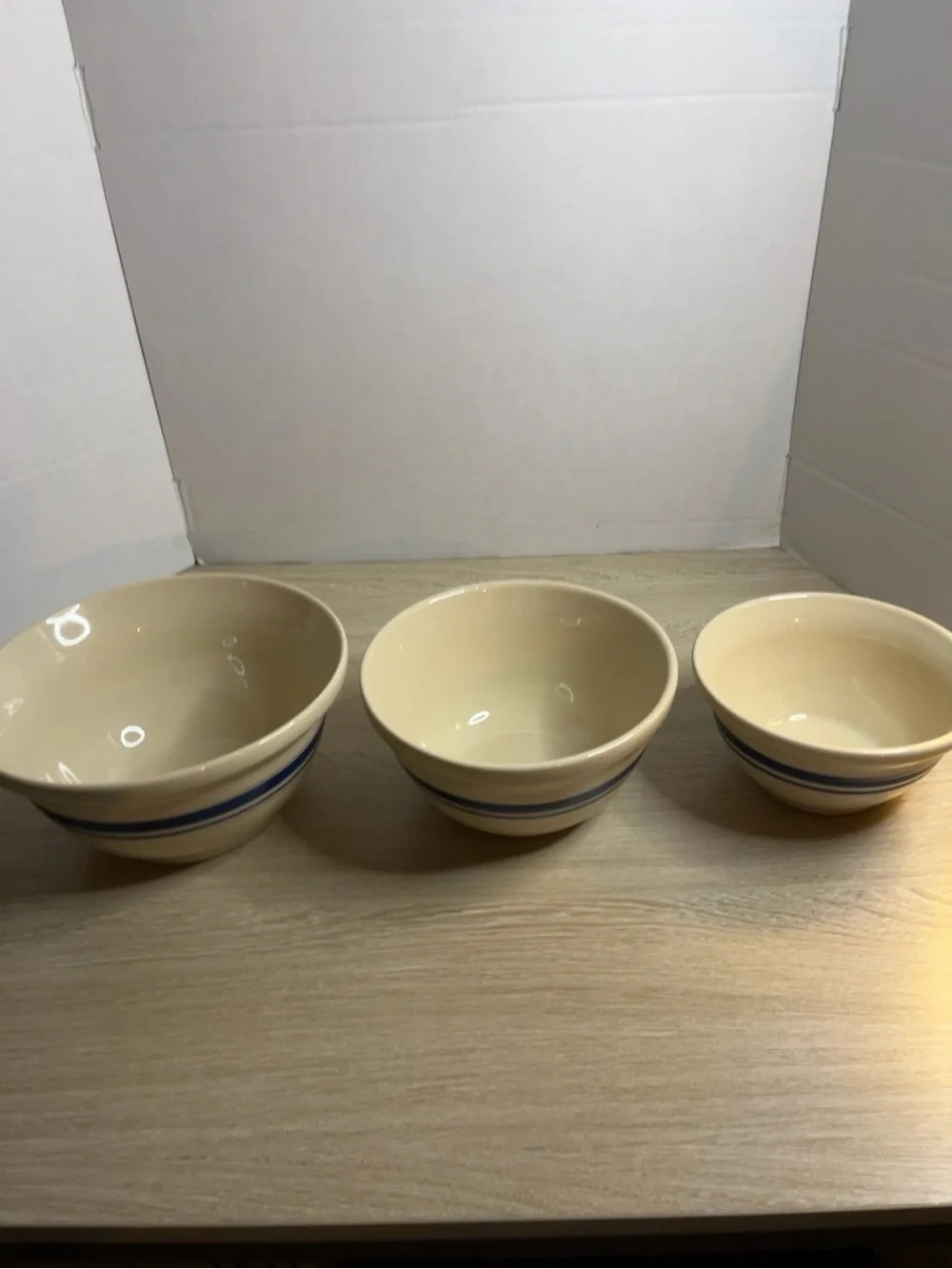 Mccoy Cream Ceramic Nesting Mixing Bowls - 3 Pc Set